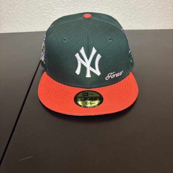 Jae Tips New Era collab Yankee Green crown Orange Brim Pink UV size 6 7/8 kid